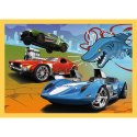 Puzzle 4w1 Hot Wheels pojazdy